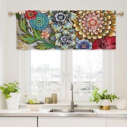 Curtain Blackout Short Plush Printing Pattern Punch-free Kitchen Bedroom Valance Home Decoration Curtains For Living Room