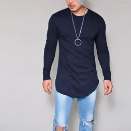 Men's Suits A3416 Summer&Autumn Fashion Casual Slim Elastic Soft Solid Long Sleeve Men T Shirts Male Fit Tops Tee