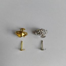 12mm nails post clasp Gold Silver brass tie tacks tacs butterfly pin backs clutch for jewelry findings brooches curtain312F
