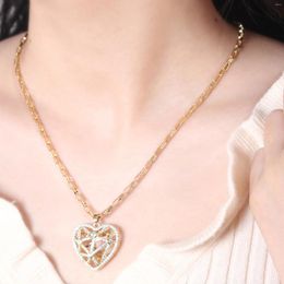 Pendant Necklaces 2023 Heart Sets Gold Plated White Zircon Necklace Earring Jewelry