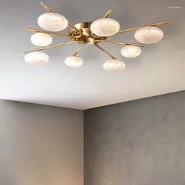 Ceiling Lights Modern Luxury Lamp Living Room Bedroom Home Deco Spanish Natural Marble Light