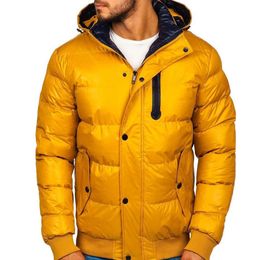 Men Clothes Hooded Parkas Coats Warm SilkLike Cotton Winter Jackets Casual Ski Snow Thick Parka Overcoat Outwear 231229