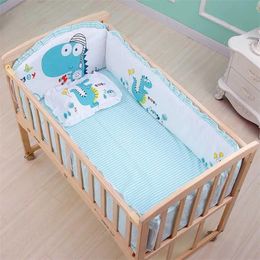 Rails 5pcs born Baby Bedding Set Kids Crib Bumper Cartoon Animal Baby Cot Protector 100% Cotton Baby Beddings Bumper 60*100cm ZT31 21102