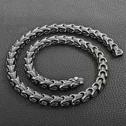 Chains 7 5-24'' Length Punk Vintage Men Viking Dragon Jewellery Hiphop 316L Stainless Steel 2 Kind Wear Method Chain Neckl245w