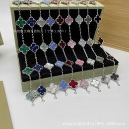 Designer Jewelry Luxury Bracelet Link Chain VanCa Kaleidoscope 18k Gold Van Clover Bracelet with Sparkling Crystals and Diamonds Perfect Gift for Women Girls VIXE