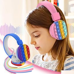 Decompression Toy Creative Sile Stereo Headset Fidget Wireless Headphone Tie Dye Drop Delivery Toys Gifts Novelty Gag Dhrkd