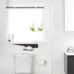 Wall Stickers Toilet Self-adhesive Decoration Removable Wallpaper Funny Cartoon Voyeur Hello Bathroom Decor
