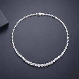 2022 Top Sell Bride Tennis Necklace Sparkling Luxury Jewellery 18K White Gold Fill Round Cut White Topaz CZ Diamond Gemstones Ins Wo237h