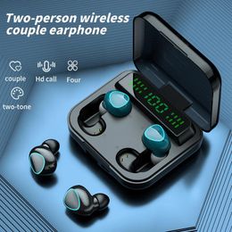 Earphones TWS Couples Wireless Earphone 5.1 Touch Headsets Stereo Music Earplugs Sport IXP7 Waterproof Headphones 9D Noise Reduction