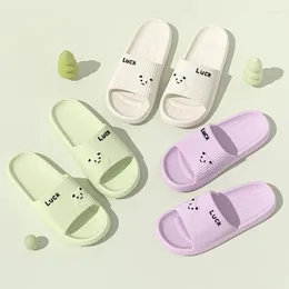 Slippers Summer Women Men'S Indoor Bath Thick Platform Non-Slip Home Flip Flops Cute Cartoon Bear Beach Sandals Ladies Shoes