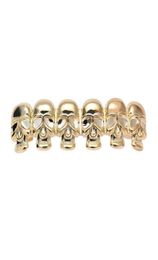 Dental Grills Hip Hop Halloween Accessories Gold Silver Plated Personalised Smooth Skull Teeth Grillz6503090