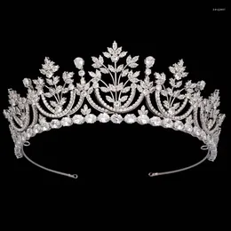 Hair Clips HADIYANA Crystal Tiaras And Crowns Cubic Zirconia Bridal Beautiful Crown For Women Headwear BC6800 Girl Birthday Paty