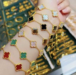 Bracelet Luxury Designer Link Jewelry Chain VanCa Kaleidoscope 18k Gold Van Clover Bracelet with Sparkling Crystals and Diamonds Perfect Gift for Women Girls 1CJ4