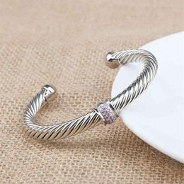 Jewellery Diamond Bangle Bracelets Glamour Men Bracelet Charm Fashion Cuff Designer c Shape Men Women Fade Fast Stainless Steel Wire243I