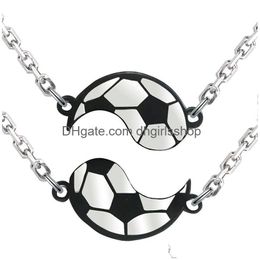 Pendant Necklaces Football Necklace Splice Couple Friendship Fashion Accessories Drop Delivery Jewellery Pendants Dhbvm