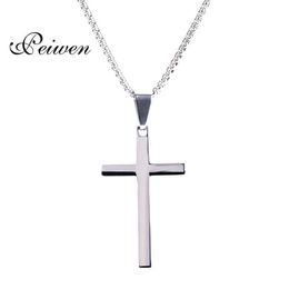 Pendant Necklaces Jesus Cross Necklace For Men Women Stainless Steel Box Chains Christian Crucifix Silver Colour Lucky Prayer Jewel228D