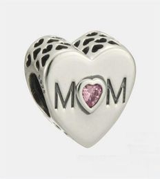 MOM herat charms sterling silver Fits For diy Style Bracelets mothers day 791881PCZ H9190M7955628