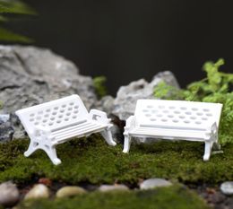 Mini Garden Ornament Miniature Park Seat Bench 2pcs Craft Fairy Dollhouse Decor DIY sand table model material3480471