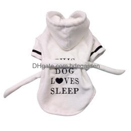 Pet Bathrobe With Hood Thickened Luxury Soft Cotton Dog Apparel Pyjamas Quick Drying And Super Absorbent Night Gown Bath Robe For S Dhypq