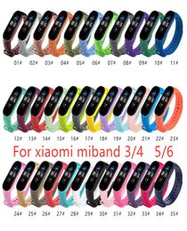 35colors Strap For Xiaomi Mi Band 6 5 4 3 Nfc Silicone Wristband Bracelet Replacement For Xiaomi Band 6 MiBand 5 4 3 Wrist Colour T9671105