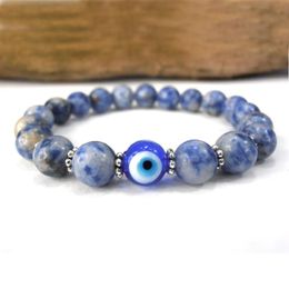 Bangle SN0577 Natural Stone bracelet Good luck Charm bracelet Blue and white stone bracelet For Mens