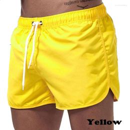 Men's Shorts Summer Swimwear Men Solid Streetwear Beach Lightweight Dry Fast Drawstring Waist Pants Male Vacation