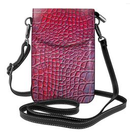 Evening Bags Red Crocodile Skin Shoulder Bag Animal Texture Outdoor Leather Women Student Fashion Reusable Purse