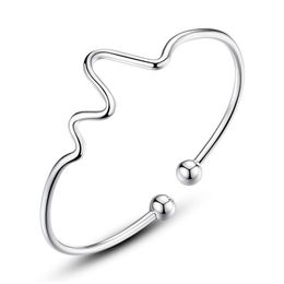 Cuff Romantic Heart Beat Ecg Bangles For Women Jewellery Bracelets Fashion Bracelet Drop Ship Delivery Dhrpn