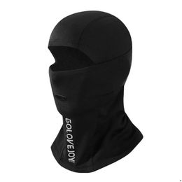 Cycling Caps Masks Winter Clava Motorcycle Ski Mask Fleece Hat Windproof For Men Warm Neck Fl Face Shield Snowboard Motorbike Prot Dhiqj