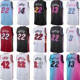 Buy cheap Butler HEats Basketball Jersey 7 Jimmy Butler Dwayne Dwyane Wade Tyler Herro 21 22 New 14 Kyle Lowry Bam Adebayo Duncan Robinson Black Purple