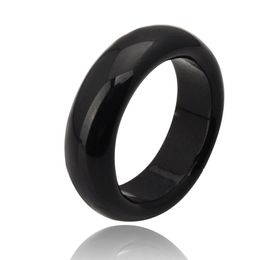Fashion high quality Natural black Agate jade Crystal gemstone Jewellery engagement wedding rings for women and men Love gi219n