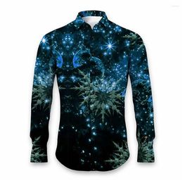 Camicie casual da uomo Camicia con stampa Starlight Snowflake Abbigliamento traspirante Top comfort estivo Street Fashion