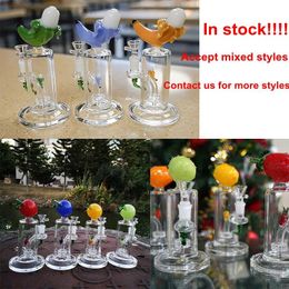 Wasserpfeifen Heißer Verkauf Glasbong Fruchtform Öl DAB Rigs Recycler Perkolator Wasserpfeifen Obst innen 14mm Innengelenk mit Schüssel Viele Styl