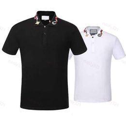 Fashion casual designer stripe polo shirt t shirts snake polos bee floral mens high street fashion horse luxury tshirt