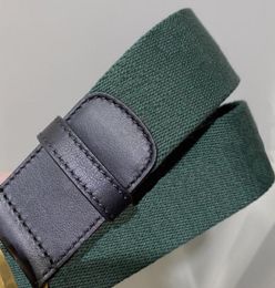 fashion quality green blue web with black leather women belt with box fashion men classic gold silver buckle belt men designe4609840