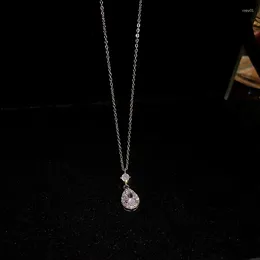 Pendant Necklaces Small Zircon Water Drops Titanium Steel Necklace Online Influencer Clavicle Chain Women