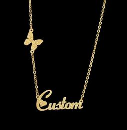 2021 Bt Jewelry Gift Stainls Steel Frosted Custom Name Butterfly Necklace323O5000501