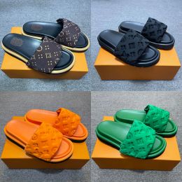 10A Top-Qualitäts-Sommer-Slipper Designer Sunny Beach Sandal Kissen Pool-Objektträger Vintage Schuh Herren Damen Mode weich