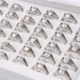Whole 36Pcs mix lot Size Unisex Plated Stainless Steel ring fashion Jewellery Band rings Set auger Rings weding ring Gift S296c