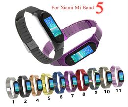 For Mi Band 5 Metal Strap For Xiaomi Mi Band 5 Wrist Straps Stainless Steel Bracelet Replacement for Miband5 Correa Mi5 Wristband7837111