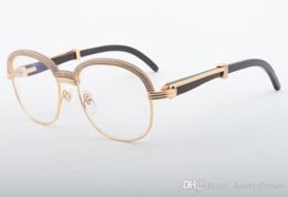 18 selling highquality natural ox angle round glasses fashion highend atmospheric diamond frame 1116728A Size 601181402154821