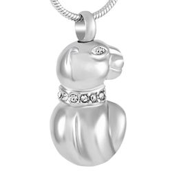 Pendant Necklaces IJD9252 Animal Shaped Pet Cremation Memorial Urn Necklace Stainless Steel Jewellery Ashes Container Keepsake281A