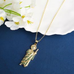 Pendant Necklaces Beautiful Copper Religious St. Jude Prayer Metal Zircon Big Charm Jewellery Making Hip Hop Necklace Accessories