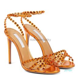 JC Jimmynessity Choo Luxurious Sandals high Brand quality shoes Tequila Summer Shoes Crystal-embellishments Wedding Bridal Women Gladiator Sandalias Exquisite