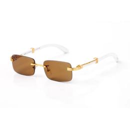 Mens Designer Polarised Sunglasses Woman Optical Frame Carti Glasses Rimless Gold Metal Buffalo Horn Eyewear Clear Eyeglasses Occh