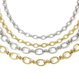 Chains 1pc 304 Stainless Steel Ncklace Gold Color Link Chain Necklace For Women Men Jewelry With Lobster Claw Clasp 40-45cm Long