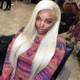 Wigs Lace Front Wig 10A Grade Top Quality European Blonde Hair #60 Silky Straight Wigs for White Women Fast Express Delivery