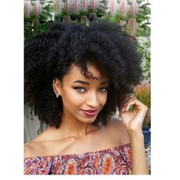 Wigs hot soft short cut kinky curly wig African Ameri brazilian Hair Simulation human hair short kinky curly wig with bang for lady