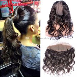 Closures Glamorous Round Lace Closure Brazilian Body Wave 22*4*3Inch 360 Lace Frontal Closure with Cap 820Inch Peruvian Indian Malaysian H