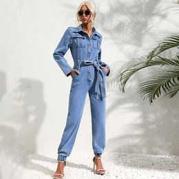 European and American cross-border women's clothing INS casual commuting slim one-piece jeans women